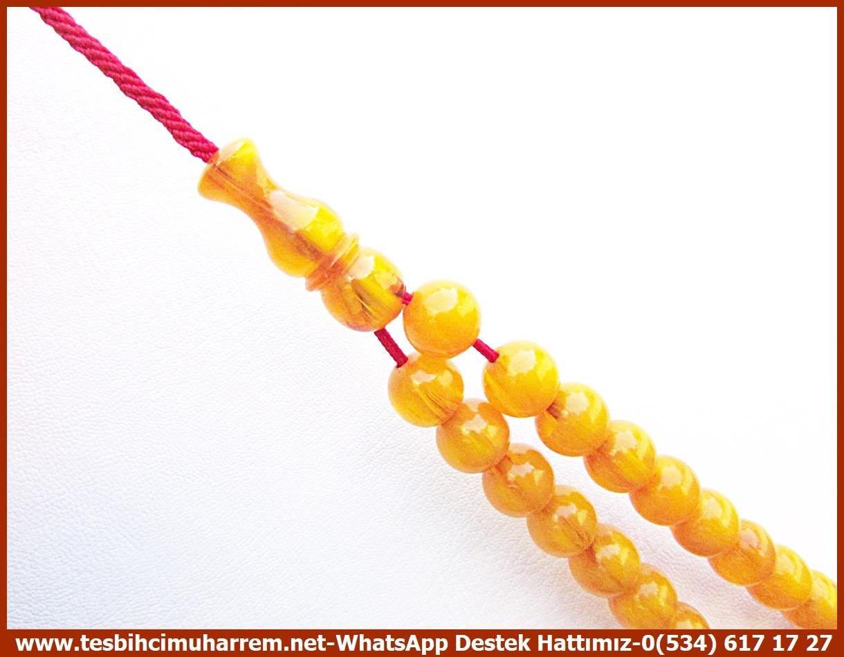 Osmanlı Benzetme Eskitme Eski Usül TesbihlerTM13310Düzgün Baba Usta El İşçiliği Tespih | Eski Usül Osmanlı Form, Kayısı Renk, Sıkma Kehribar 