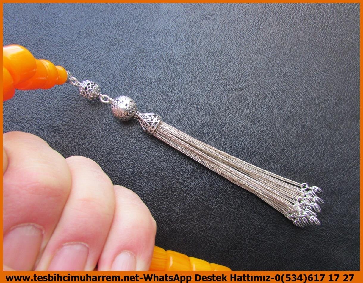 Osmanlı Benzetme Eskitme Eski Usül TesbihlerTM13684Düzgün Baba Usta Tornası Tespih | Sıkma Kehribar, Eski Usül Osmanlı Formu, Pırlantalı, Özel Gümüş Püsküllü, 