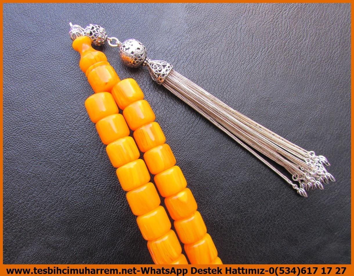 Osmanlı Benzetme Eskitme Eski Usül TesbihlerTM13684Düzgün Baba Usta Tornası Tespih | Sıkma Kehribar, Eski Usül Osmanlı Formu, Pırlantalı, Özel Gümüş Püsküllü, 