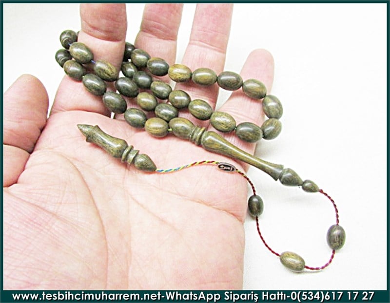 Özel İşçilikli Pelesenk Tesbih 9*12 mm Kesik Çayır