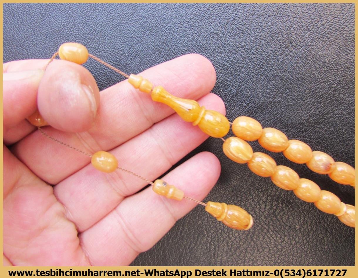 Katalin Ve Bağa TesbihlerTM13850Emre Gürbüz Usta El İşçiliği Tespih | Orijinal 1909 Sonrası Bakalit Carvacraft Katalin, Antika Sümen Takımından Hardal Renk, 