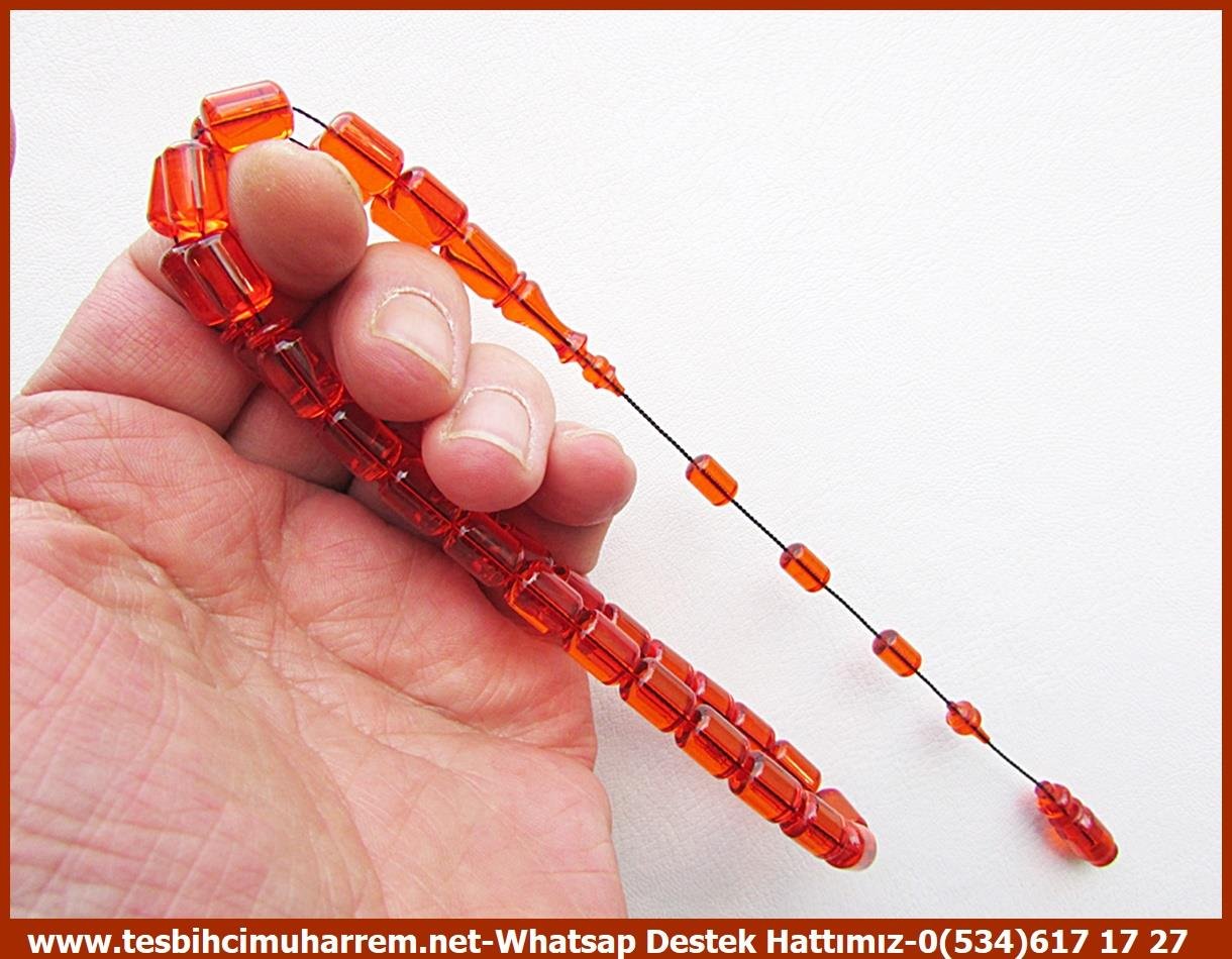 Osmanlı Antika Vişne Ton TesbihlerTM13593Enes Kapusuzoğlu Usta Tornası Tespih | Osmanlı Ateş Kehribar, Kapsül Kesim, Profesyonel Çalışma, 