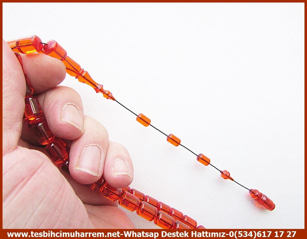 Osmanlı Antika Vişne Ton TesbihlerTM13593Enes Kapusuzoğlu Usta Tornası Tespih | Osmanlı Ateş Kehribar, Kapsül Kesim, Profesyonel Çalışma, 