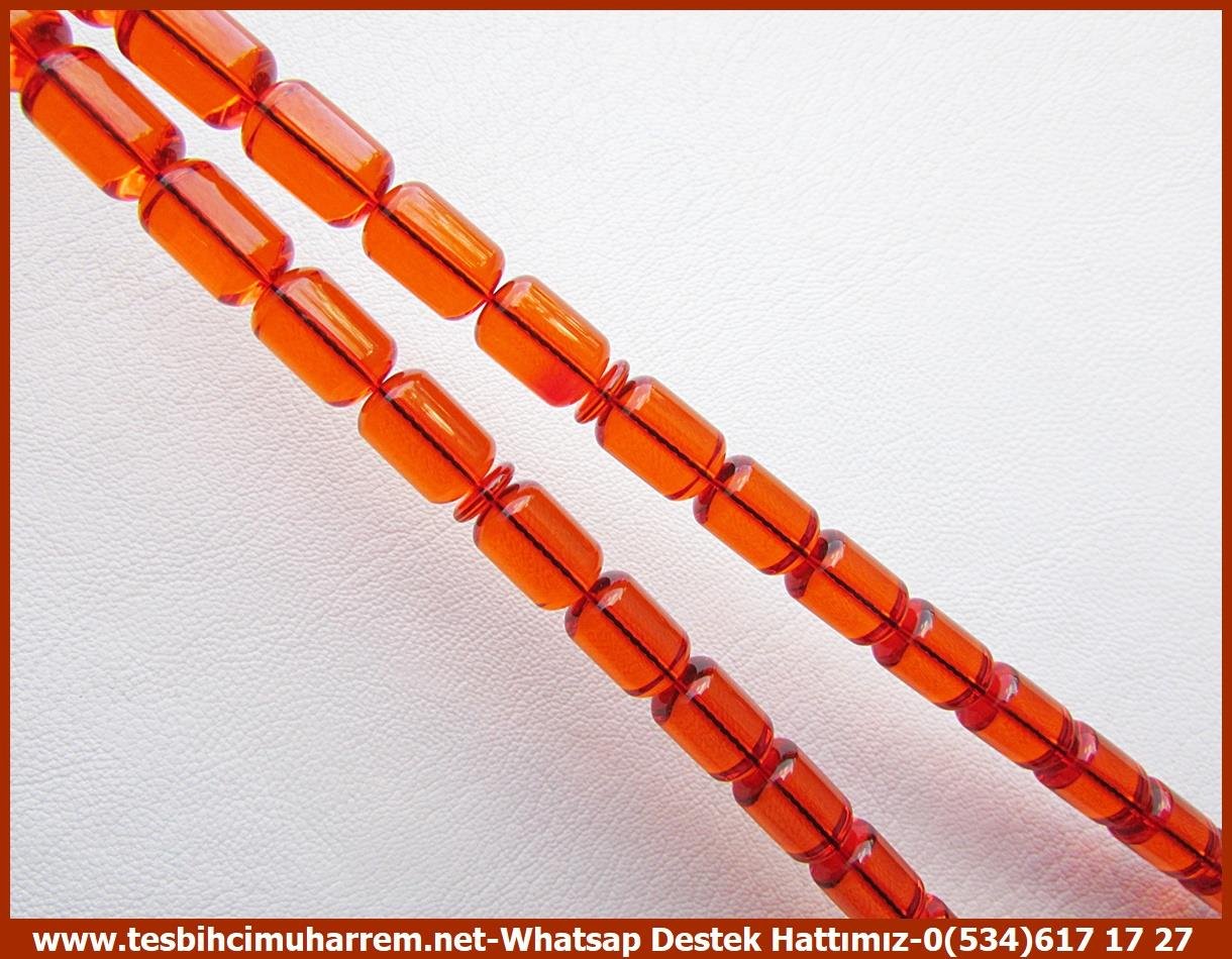 Osmanlı Antika Vişne Ton TesbihlerTM13593Enes Kapusuzoğlu Usta Tornası Tespih | Osmanlı Ateş Kehribar, Kapsül Kesim, Profesyonel Çalışma, 