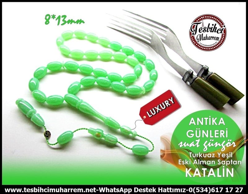 Eski Alman Çatal Takımından Yeşil Katalin Tesbih Antika Günleri