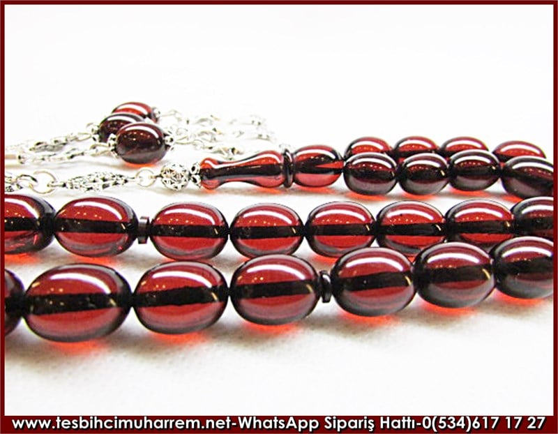 Eski Usül Sıkma Kehribar Tesbih 9*11,5 mm Son Kuşlar