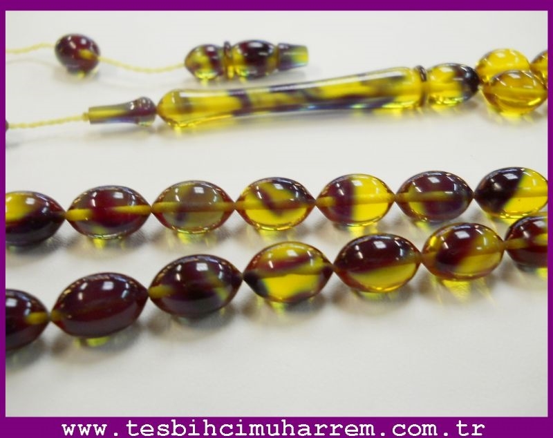8X12 mm TESBİH-ÜL ERGUVAN-İ BUKALEMUN SIKMA KEHRİBAR TESBİH