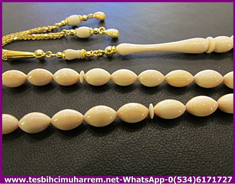 MAMUT DİŞİ TESBİH 5,5*9 mm ALTIN PÜSKÜLLÜ KEL MAHMUT
