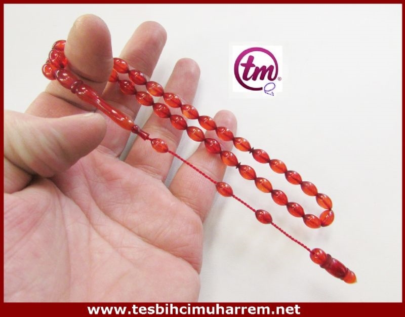 ATEŞ KEHRİBARI TESBİH 7x11 mm ÇAYSAK NARSAK