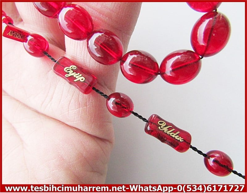 ATEŞ KEHRİBAR TESBİH 9*11 mm İSMİNİZE ÖZEL AİLE İŞİ
