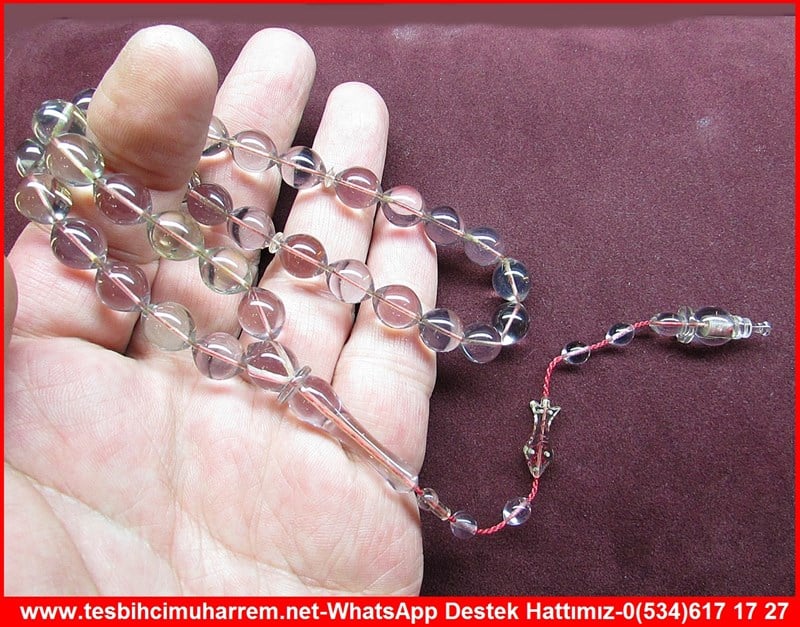 Gazi Abdurrahmandan Üst Düzey İşçilik Saydam Buz Beyaz Alman Katalin Tesbih Buzul Çağ