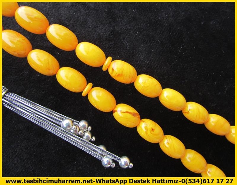 Kayısı Kehribar TesbihlerTM12382Gümüş Püskül Tasarım Sarı Damarlı Sıkma Kehribar Tesbih Fatih Han Gümüş Püskül Tasarım Sarı Damarlı Sıkma Kehribar Tesbih Fatih Han 