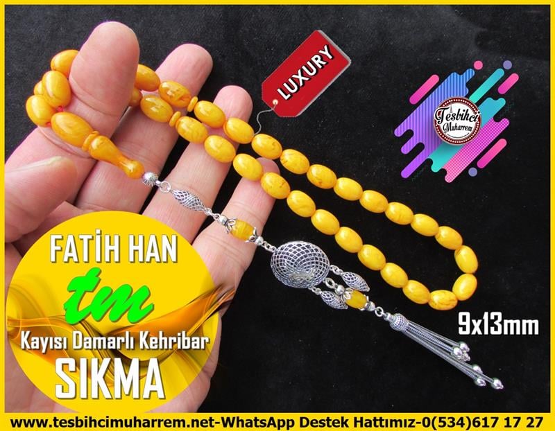 Kayısı Kehribar TesbihlerTM12382Gümüş Püskül Tasarım Sarı Damarlı Sıkma Kehribar Tesbih Fatih Han Gümüş Püskül Tasarım Sarı Damarlı Sıkma Kehribar Tesbih Fatih Han 