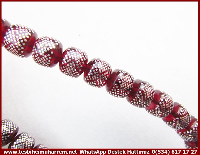 Ateş Kırmızı Ton TesbihlerTM12281Gümüş Püskül Yoğun Gümüş Çakım Kırmızı Ateş Kehribar Tesbih Anka KuşuGümüş Püskül Yoğun Gümüş Çakım Kırmızı Ateş Kehribar Tesbih Anka Kuşu