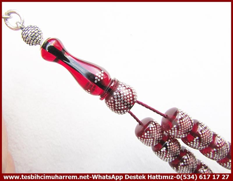 Ateş Kırmızı Ton TesbihlerTM12281Gümüş Püskül Yoğun Gümüş Çakım Kırmızı Ateş Kehribar Tesbih Anka KuşuGümüş Püskül Yoğun Gümüş Çakım Kırmızı Ateş Kehribar Tesbih Anka Kuşu