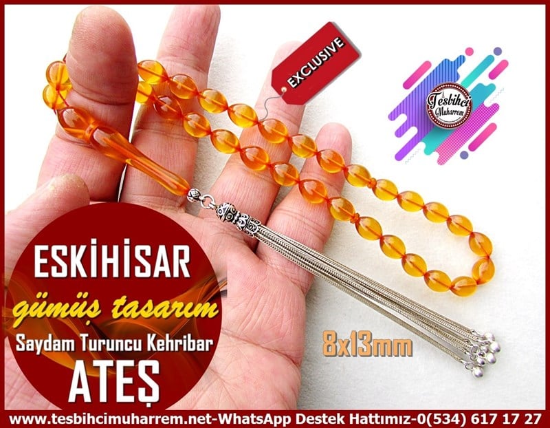 Sarı Ton TesbihlerTM11855İpek Gümüş Püsküllü Beyzi Kesim Turuncu Ateş Kehribar Tesbih Eskihisar İpek Gümüş Püsküllü Beyzi Kesim Turuncu Ateş Kehribar Tesbih Eskihisar 