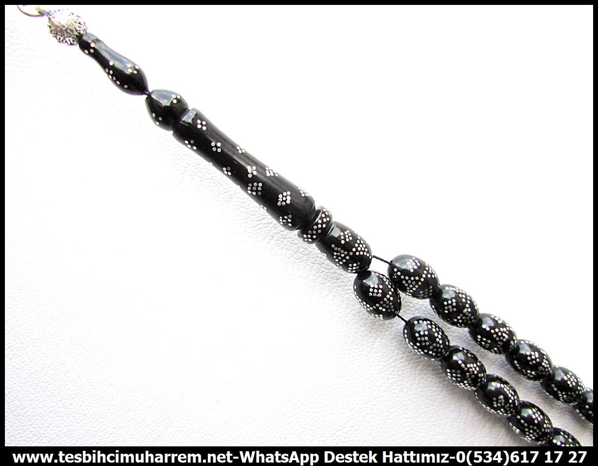Abanoz Ağacı TesbihlerTM13612İsmail Cansever Usta Tornası Tespih | Abanoz Ağacı, Black Wood, Beyzi Kesim, Gümüş Çakım,Gümüş Püskül 