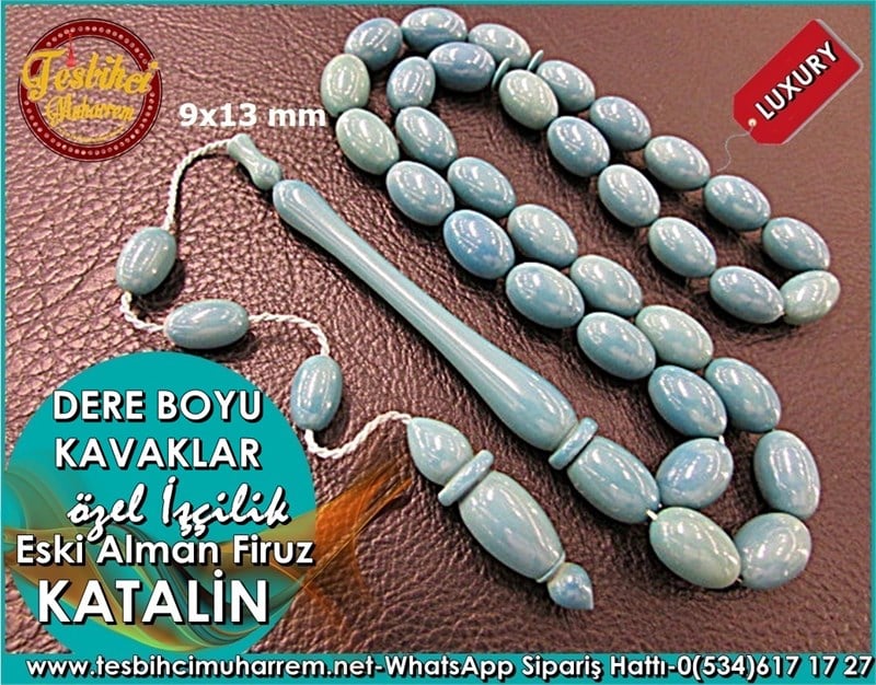 Özel İşçilik Firuz Eski Alman Katalin 9*13 mm Dere Boyu Kavaklar 