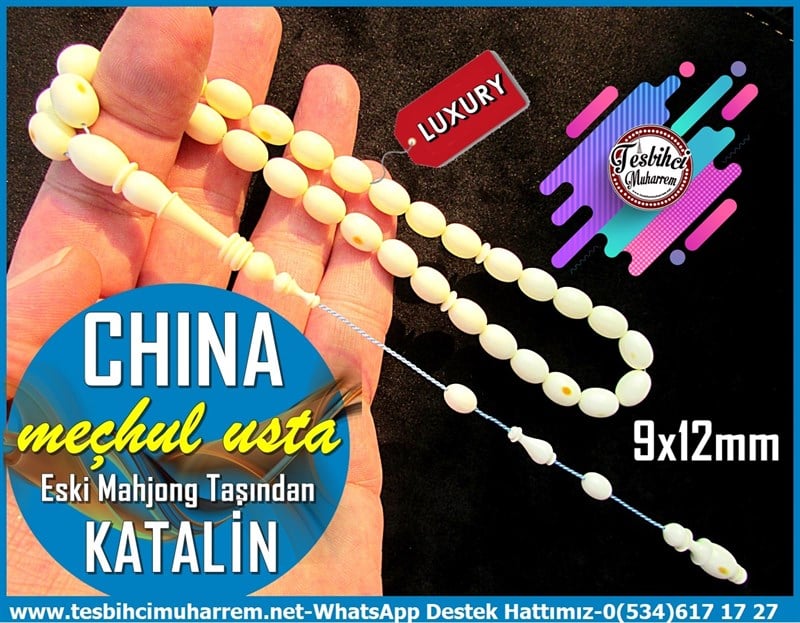 Katalin Ve Bağa TesbihlerTM11945Katalin Tesbih Eski Mahjong Taşından Beyaz ChinaKatalin Tesbih Eski Mahjong Taşından Beyaz China