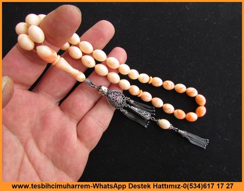 Bordo Kehribar TesbihlerTM11015Katalin Tesbih Pudra Ton Beyzi Gümüş Püsküllü Pastel Katalin Tesbih Pudra Ton Beyzi Gümüş Püsküllü Pastel 
