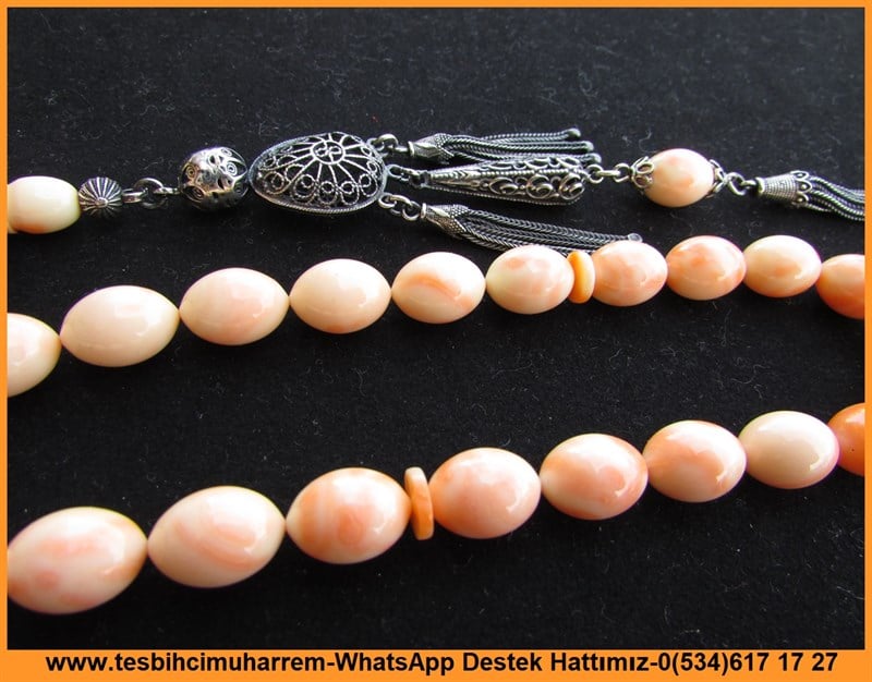 Bordo Kehribar TesbihlerTM11015Katalin Tesbih Pudra Ton Beyzi Gümüş Püsküllü Pastel Katalin Tesbih Pudra Ton Beyzi Gümüş Püsküllü Pastel 