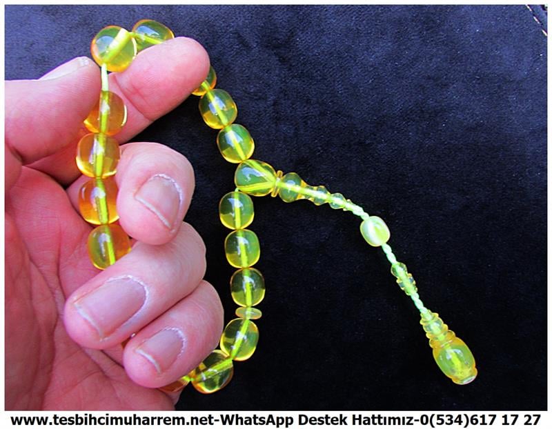 Hareli Damarlı Sarı Kehribar TesbihlerTM12463Katalin Tespih Saydam Neon Sarı İskender Model Celal Amca Tesbih Katalin Tespih Saydam Neon Sarı İskender Model Celal Amca Tesbih 