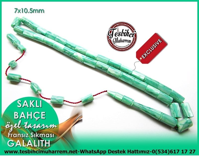 Kesme Model Sedefli Eski Fransız Sıkması Galalith Tesbih Saklı Bahçe