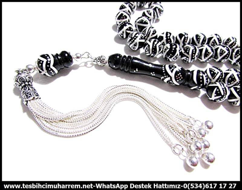 Küre Kesim Gümüş Kakma Kemik Abanoz Çalışma Tesbih Yandım Ali 