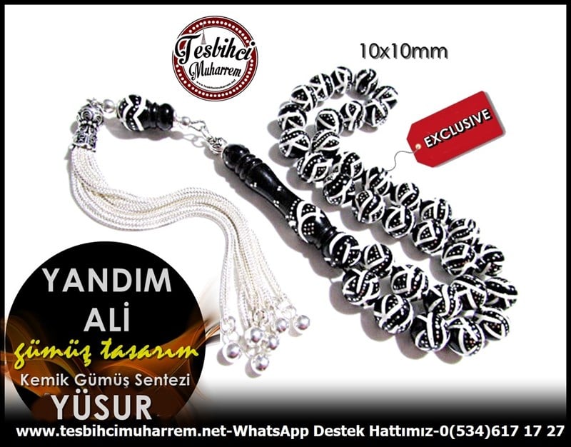 Küre Kesim Gümüş Kakma Kemik Yüsur Çalışma Tesbih Yandım Ali 