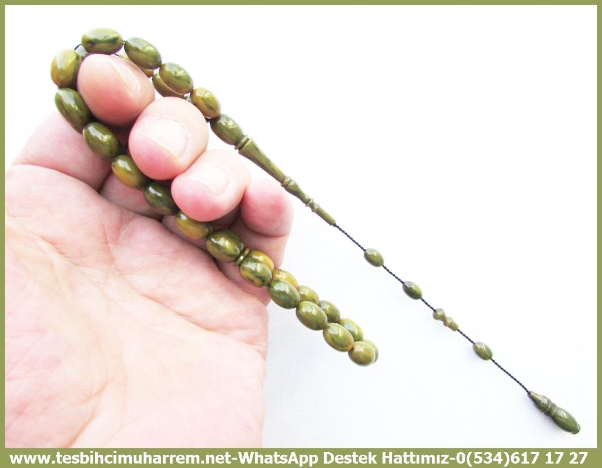 Katalin Ve Bağa TesbihlerTM138435Meçhul Usta İşçilikli Tespih | Çağla Yeşil Katalin, Badem Kesim, Sıralı Sistem – 
