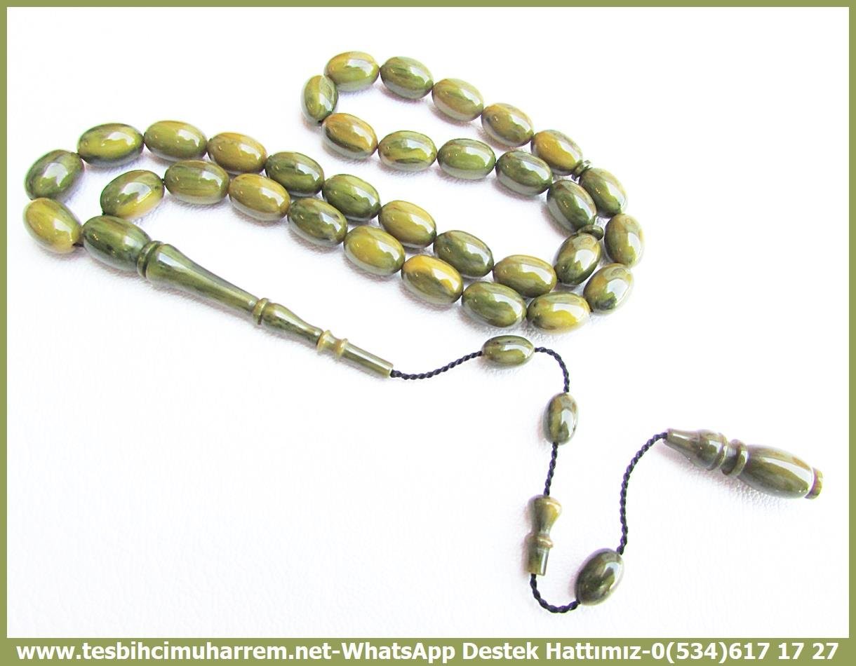 Katalin Ve Bağa TesbihlerTM138435Meçhul Usta İşçilikli Tespih | Çağla Yeşil Katalin, Badem Kesim, Sıralı Sistem – 