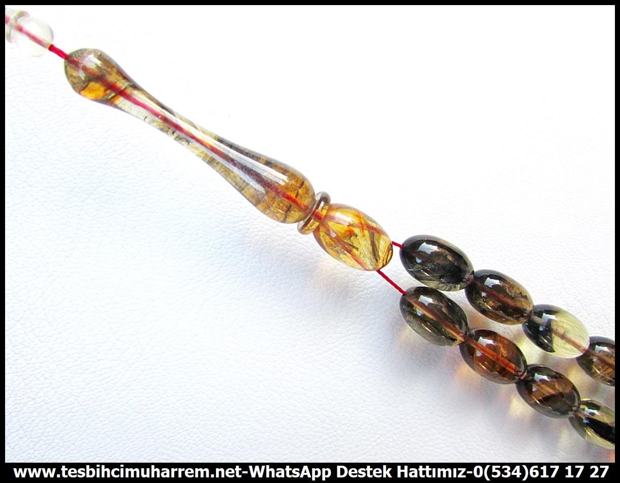 Katalin Ve Bağa TesbihlerTM13637Metin Ali Maltaş Usta Tornası | Fosilli Damla Görünümlü Katalin Tespih, Simli Tasarım, 