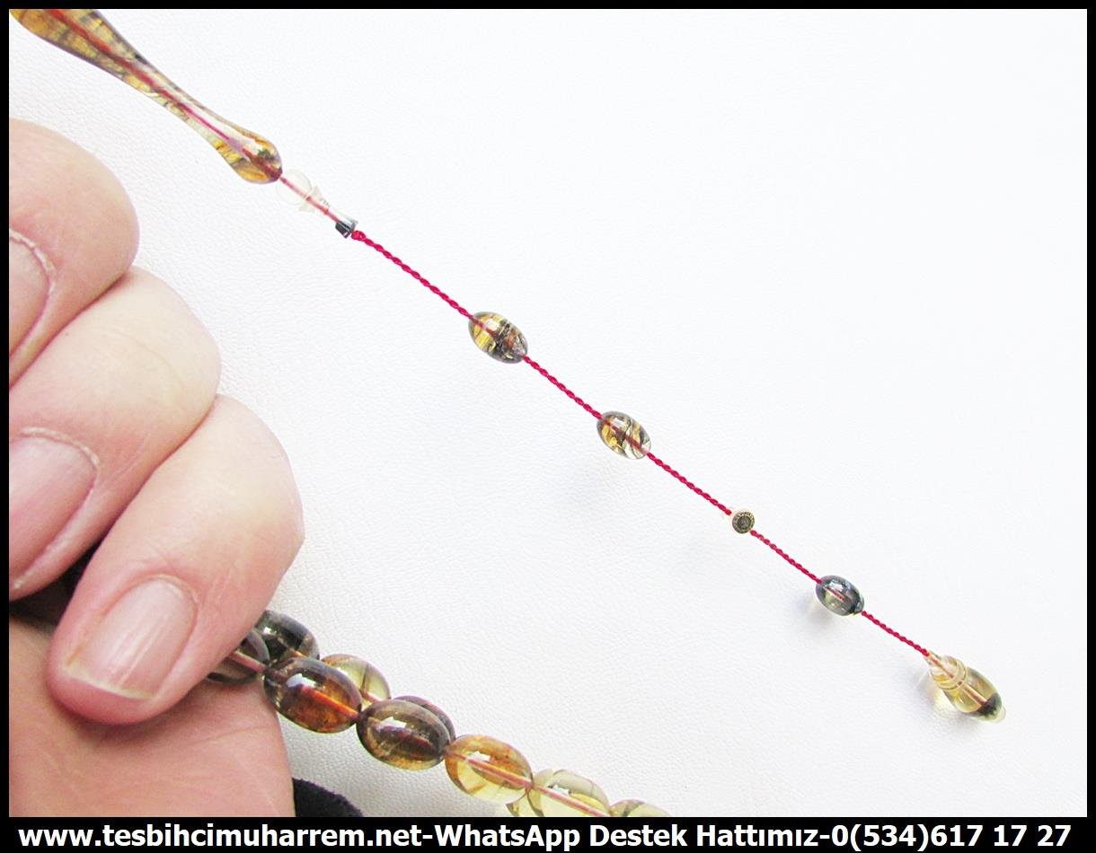 Katalin Ve Bağa TesbihlerTM13637Metin Ali Maltaş Usta Tornası | Fosilli Damla Görünümlü Katalin Tespih, Simli Tasarım, 