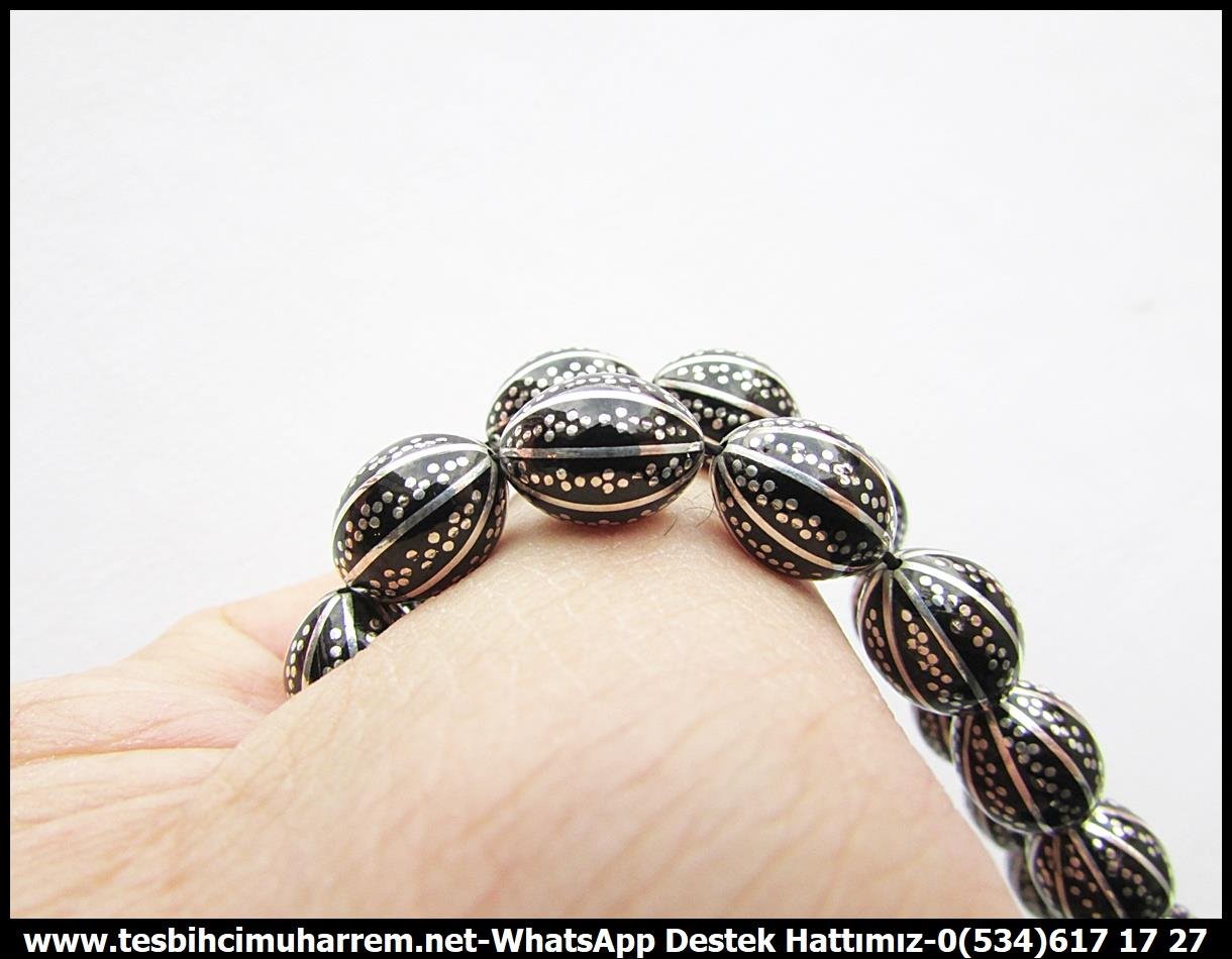 Oltu Taşı TesbihlerTM13668Muhammed Aydoğan Usta Tornası | Erzurum Oltu Taşı Tespih, Beyzi Kesim, Gümüş Çakım, Karyağdı Model, 