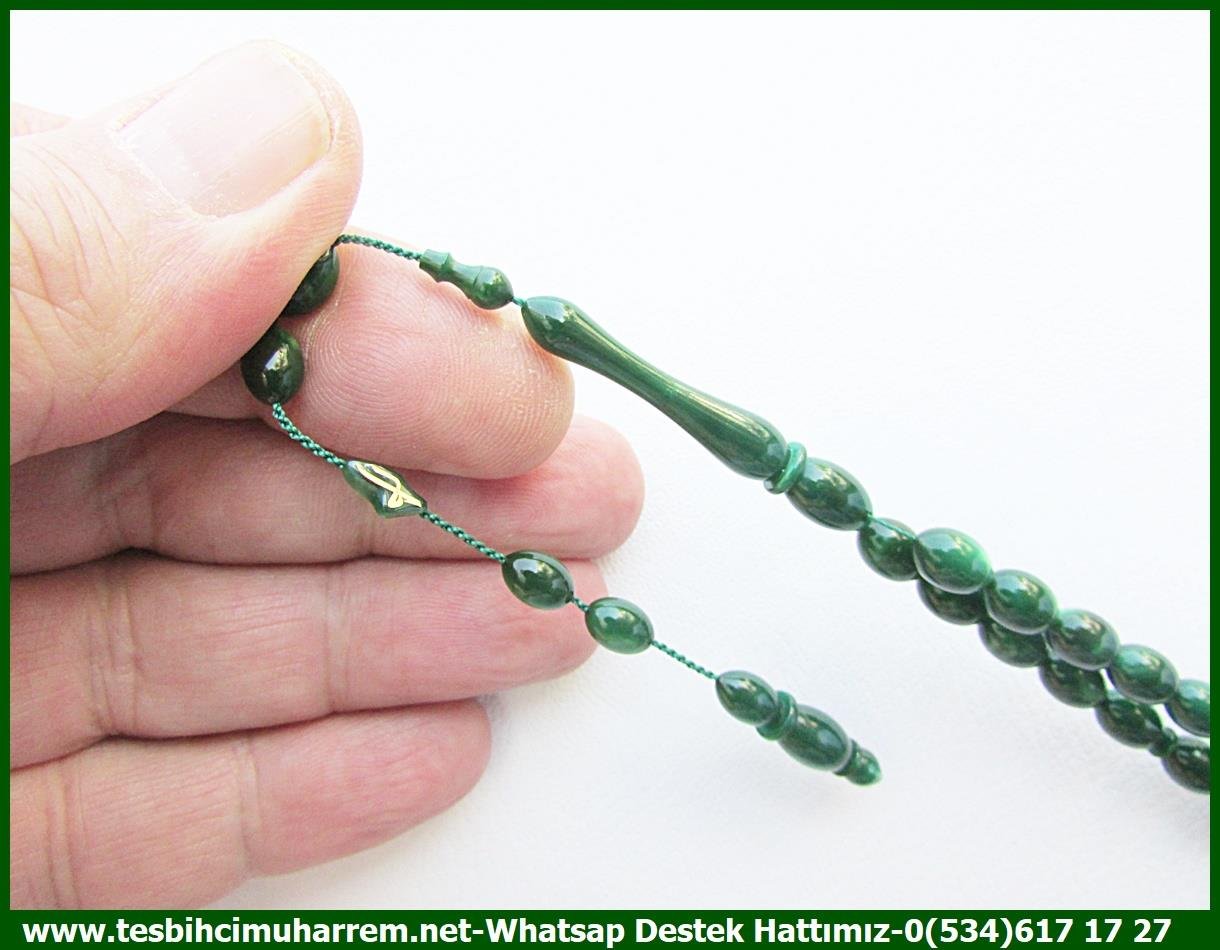 Katalin Ve Bağa TesbihlerTM13445Muharrem Erbay Usta El İşçiliği Tespih | Çimen Yeşili Katalin, Lüks Malzeme, Beyzi Kesim, Sedefli Yanar Dönerli 