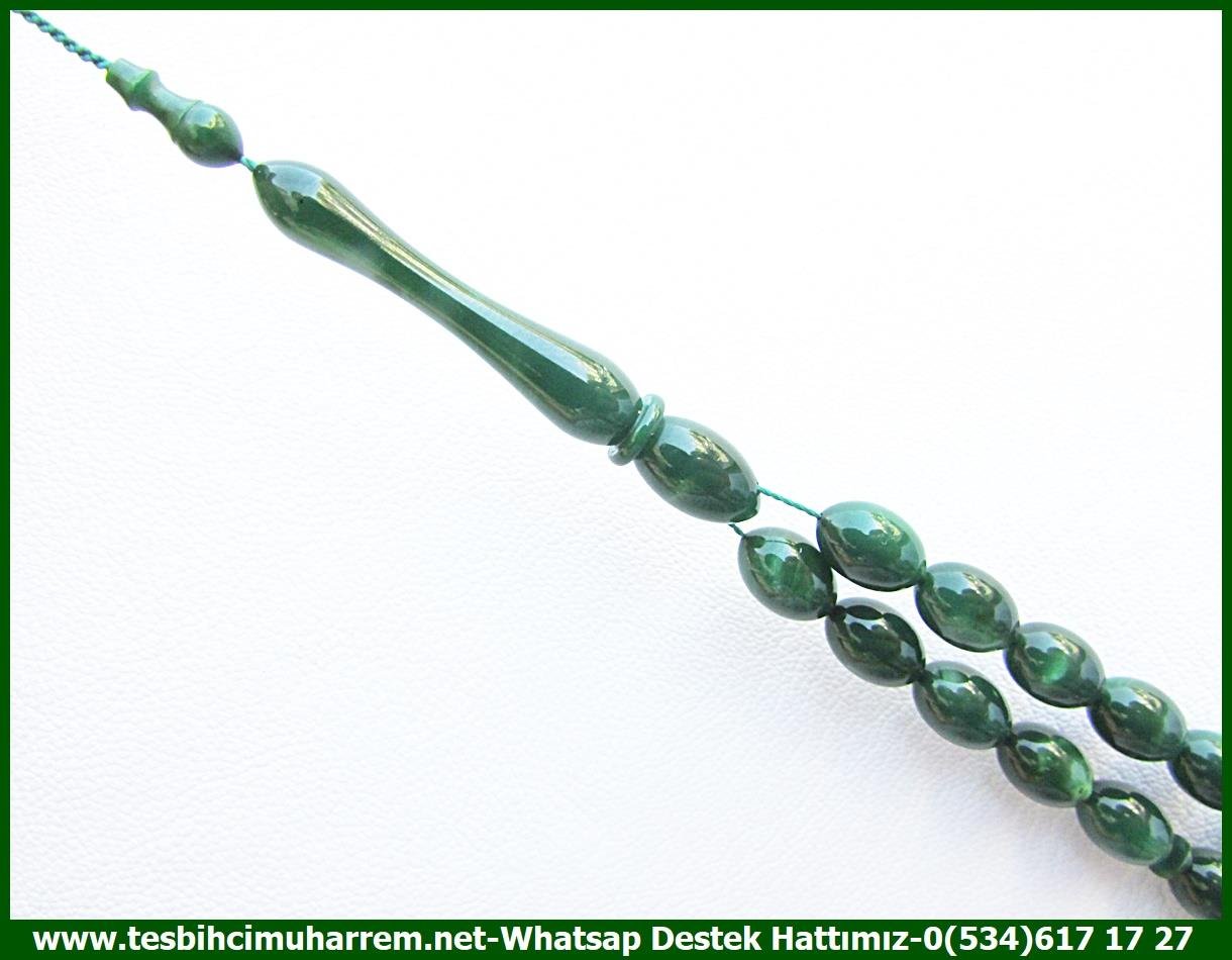 Katalin Ve Bağa TesbihlerTM13445Muharrem Erbay Usta El İşçiliği Tespih | Çimen Yeşili Katalin, Lüks Malzeme, Beyzi Kesim, Sedefli Yanar Dönerli 
