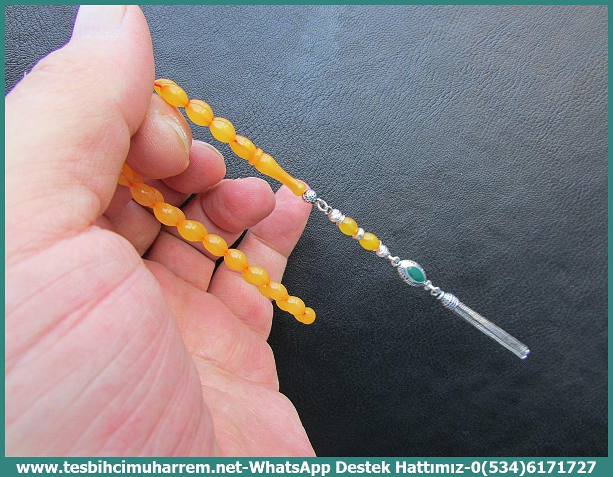 Maskot, Bileklik ve Bürokrat TespihlerTM13855Muharrem Karaoğlu Dizayn | Sıkma Kehribar Bürokrat Tespih, Bilek Boy, Sarı Renk, 