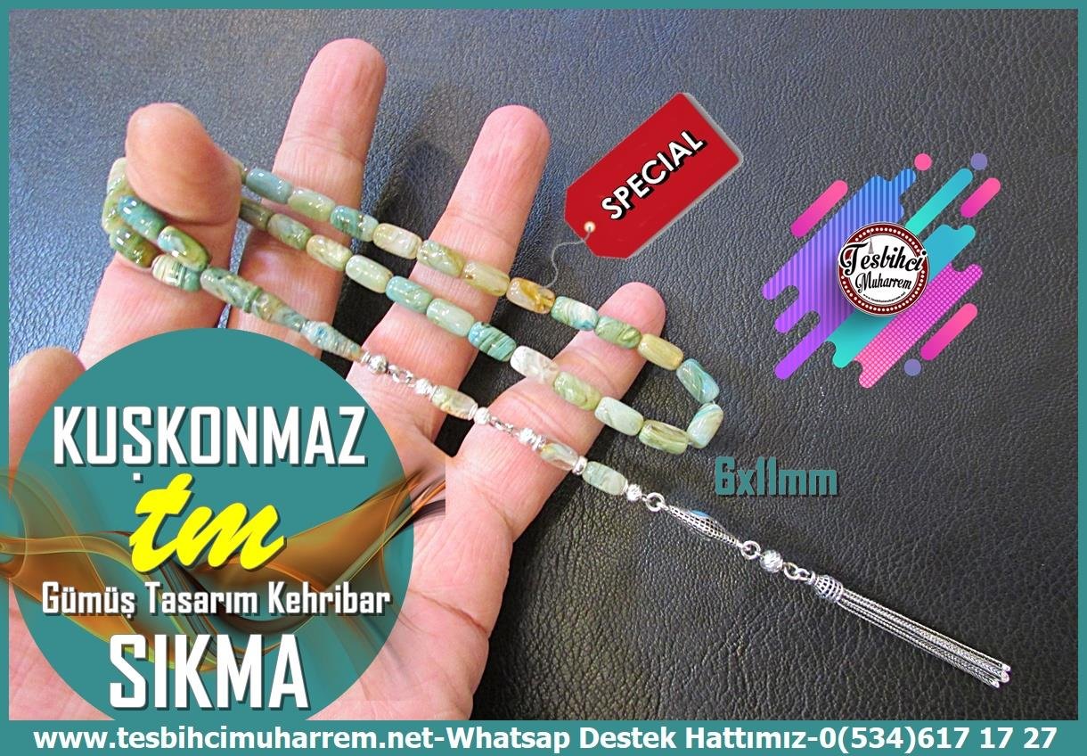 Hareli Turkuaz Kehribar TesbihlerTM14114Muharrem Karaoğlu Dizayn Sıkma Kehribar Tespih | Uzun Gümüş Püskül | Kapsül Kesim | Kuşkonmaz TesbihTespih Sıkma Kehribar I Uzun Gümüş Püskül Tasarım Turkuaz Renkler Kuşkonmaz Tesbih