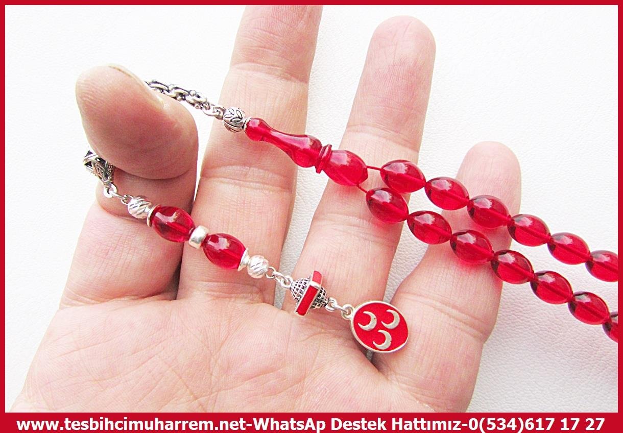Ateş Kırmızı Ton TesbihlerTM14073Muharrem Karaoğlu Usta Dizayn 3 Hilal Ateş Kehribar Tespih – Kırmızı Renk, Gümüş Tasarım, Beyzi Kesim El Yapımı Koleksiyonluk TespihTespih Ateş Kehribar I Kırmızı Renk Gümüş Tasarım Beyzi Kesim 3 Hilal Tesbih