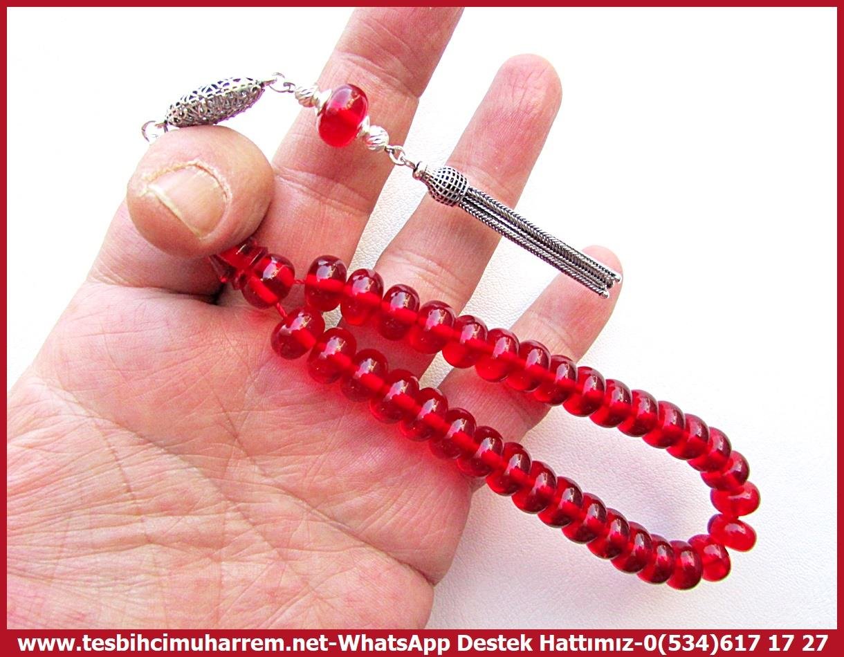 Maskot, Bileklik ve Bürokrat TespihlerTM13643Muharrem Karaoğlu Usta Dizayn | Ateş Kehribar Tespih, Mısır Kesim, Bilek Boy, Gümüş Püsküllü, 