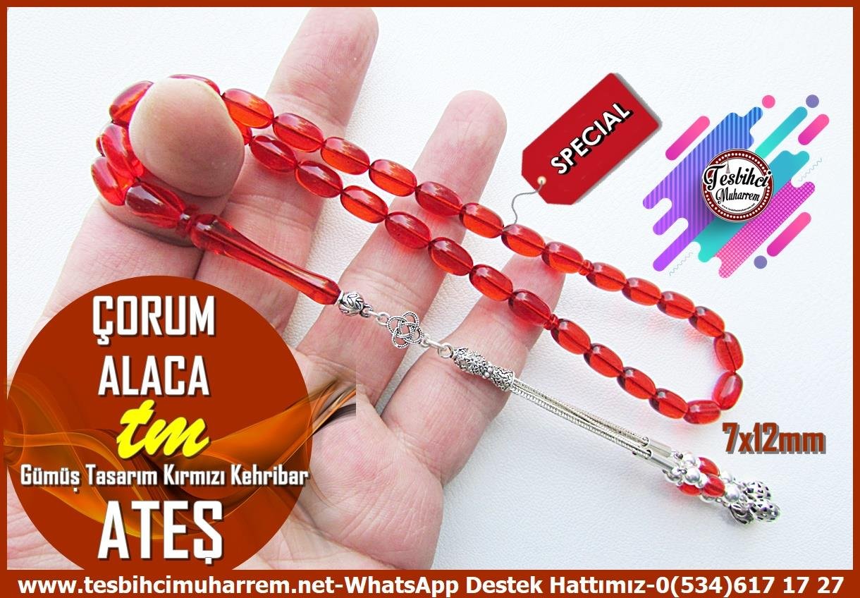 Tütün Ton TesbihlerTM14037Muharrem Karaoğlu Usta Dizayn Çorum-Alaca Ateş Kehribar Tespih – Uzun Gümüş Püsküllü, Çaysak, Badem Kesim Günlük Çekim TesbihTespih Ateş Kehribar I Badem Kesim Çaysak Gümüş Püskül Tasarım Çorum Alaca Tesbih