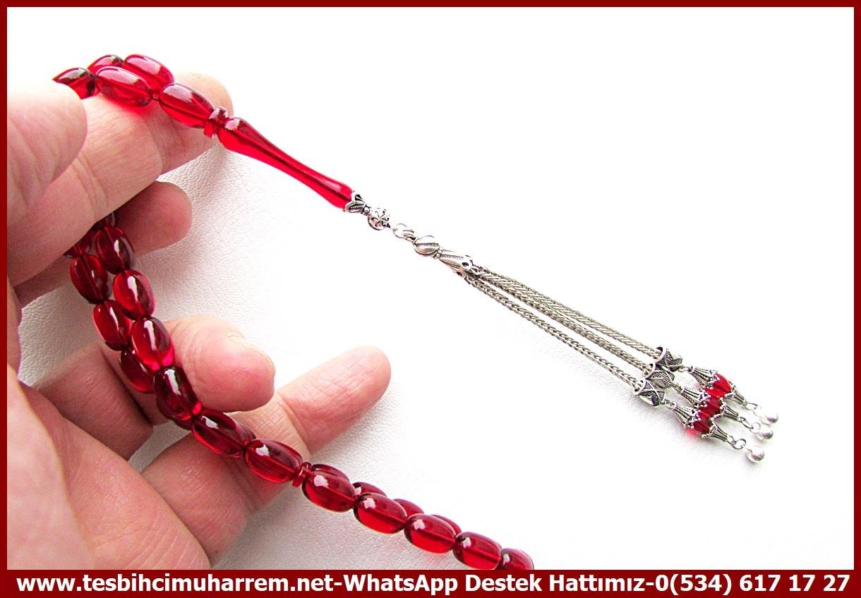 Ateş Kırmızı Ton TesbihlerTM14126Muharrem Karaoğlu Usta Dizayn Çorum-Alaca Ateş Kehribar Tespih – Üç Dallı Gümüş Püsküllü, Kırmızı, Badem Kesim Günlük Çekim TesbihTespih Ateş Kehribar I Gümüş Püskül Badem Kesim Kırmızı Çorum Alaca Tesbih 