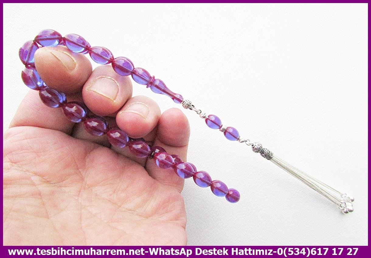 Mor Ton TesbihlerTM14076Muharrem Karaoğlu Usta Dizayn Güz Gülleri Ateş Kehribar Tespih – Morcivert Renk, İpek Gümüş Tasarım, Beyzi Kesim El Yapımı Koleksiyonluk TespihTespih Ateş Kehribar I Morcivert Renk İpek Gümüş Tasarım Beyzi Kesim Güz Gülleri  Tesbih