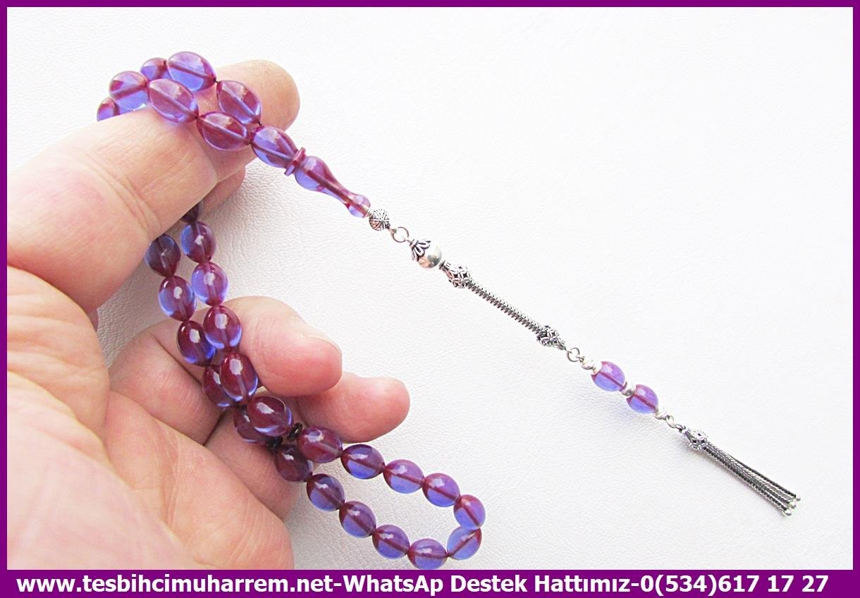 Mor Ton TesbihlerTM14074Muharrem Karaoğlu Usta Dizayn Mosmor Ateş Kehribar Tespih – Morcivert Renk,Gümüş Tasarım, Beyzi Kesim El Yapımı Koleksiyonluk TesbihTespih Ateş Kehribar I Morcivert Renk Gümüş Tasarım Beyzi Kesim Mosmor Tesbih 