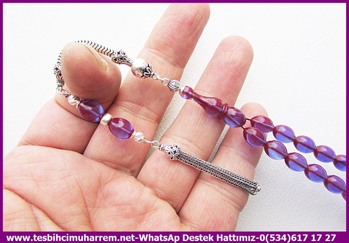 Mor Ton TesbihlerTM14074Muharrem Karaoğlu Usta Dizayn Mosmor Ateş Kehribar Tespih – Morcivert Renk,Gümüş Tasarım, Beyzi Kesim El Yapımı Koleksiyonluk TesbihTespih Ateş Kehribar I Morcivert Renk Gümüş Tasarım Beyzi Kesim Mosmor Tesbih 