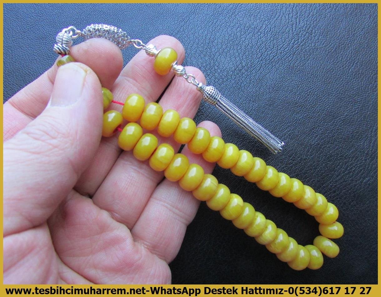 Maskot, Bileklik ve Bürokrat TespihlerTM13642Muharrem Karaoğlu Usta Dizayn | Sıkma Kehribar Tespih, Mısır Kesim, Bilek Boy, Gümüş Püsküllü, 