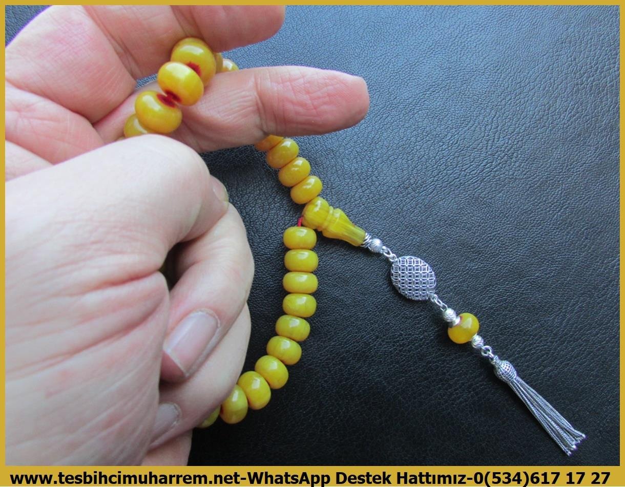 Maskot, Bileklik ve Bürokrat TespihlerTM13642Muharrem Karaoğlu Usta Dizayn | Sıkma Kehribar Tespih, Mısır Kesim, Bilek Boy, Gümüş Püsküllü, 