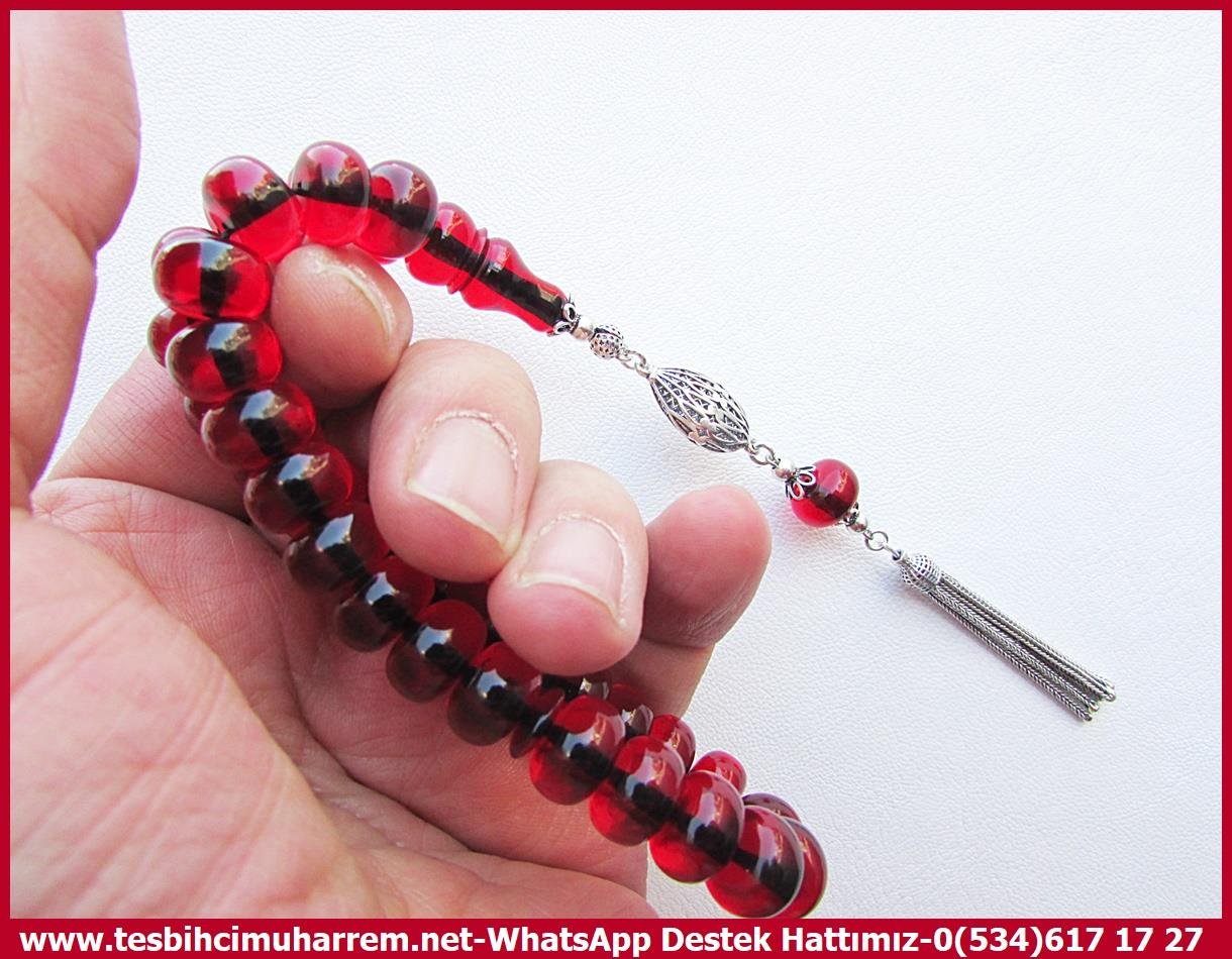 Maskot, Bileklik ve Bürokrat TespihlerTM13648Muharrem Karaoğlu Usta Dizayn | Sıkma Kehribar Tespih, Mısır Kesim, Bilek Boy, Gümüş Püsküllü, 
