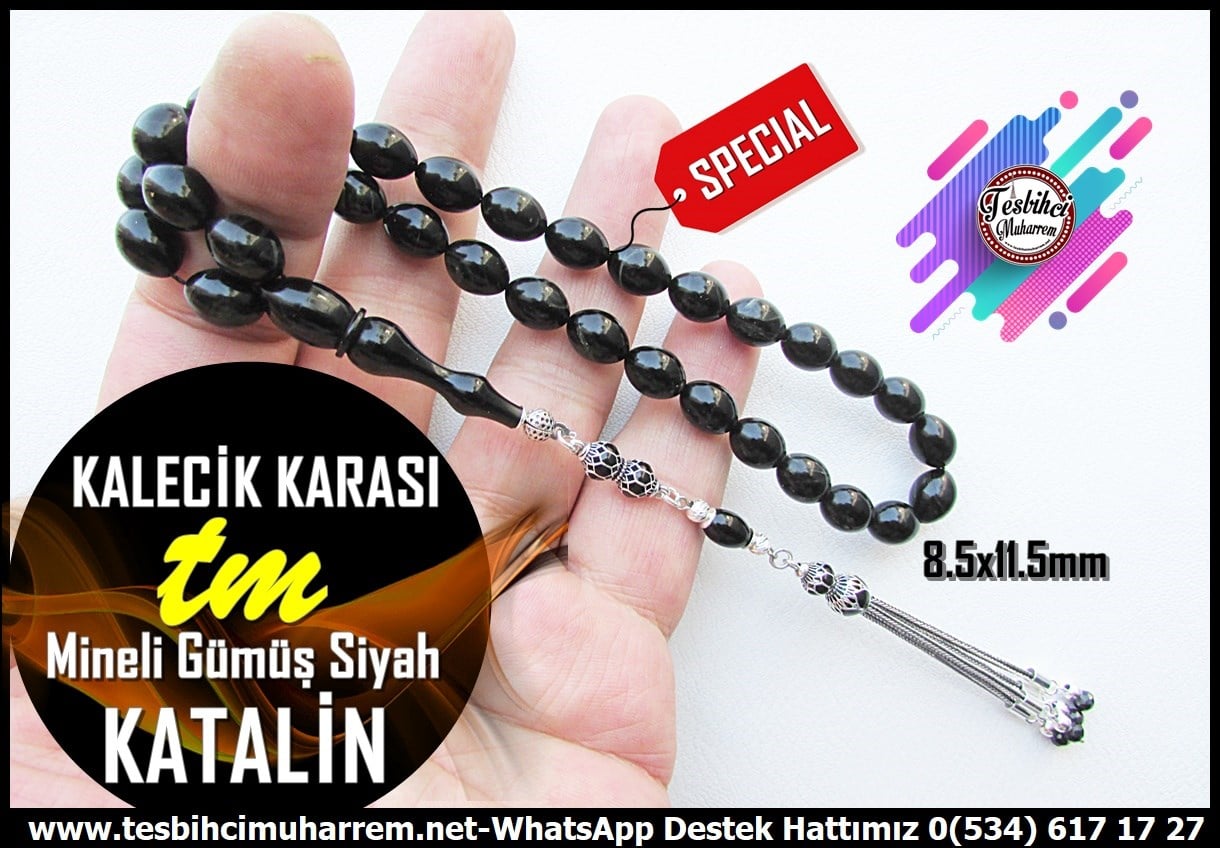 Katalin Ve Bağa TesbihlerTM14379Muharrem Karaoğlu Usta Dizayn Siyah Renk Katalin Tesbih I Mineli Gümüş Püskül Kalecik Karası TesbihSiyah Renk Katalin Tesbih I Mineli Gümüş Püskül Kalecik Karası Tesbih 