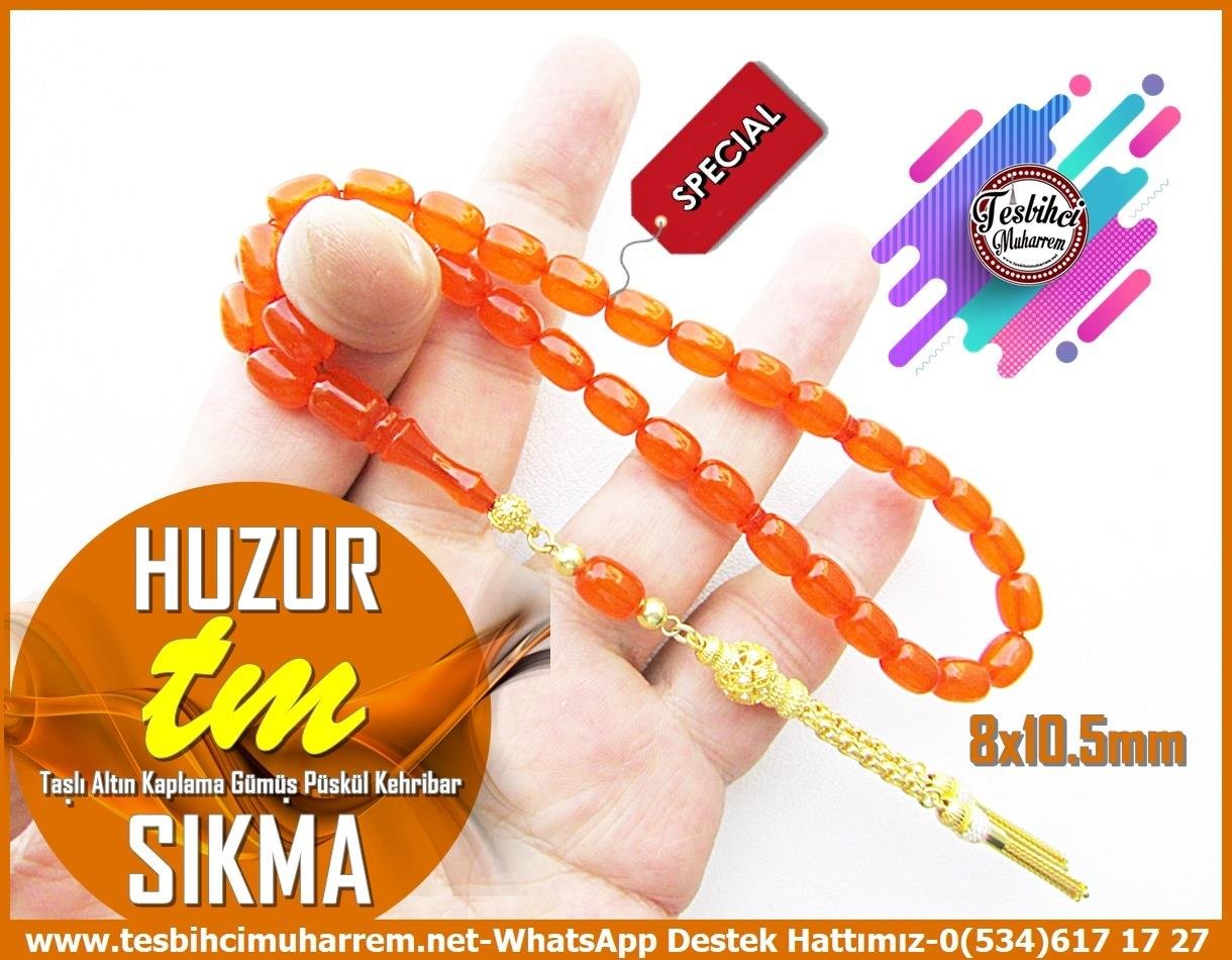 Turuncu Kehribar TesbihlerTM13940Muharrem Karaoğlu Usta Dizayn | Tespih Sıkma Kehribar I Turuncu Renk Badem Altın Kaplama Gümüş Püskül Huzur TesbihTespih Sıkma Kehribar I Altın Kaplama Gümüş Püskül Kapsül Kesim Turuncu Huzur Tesbih